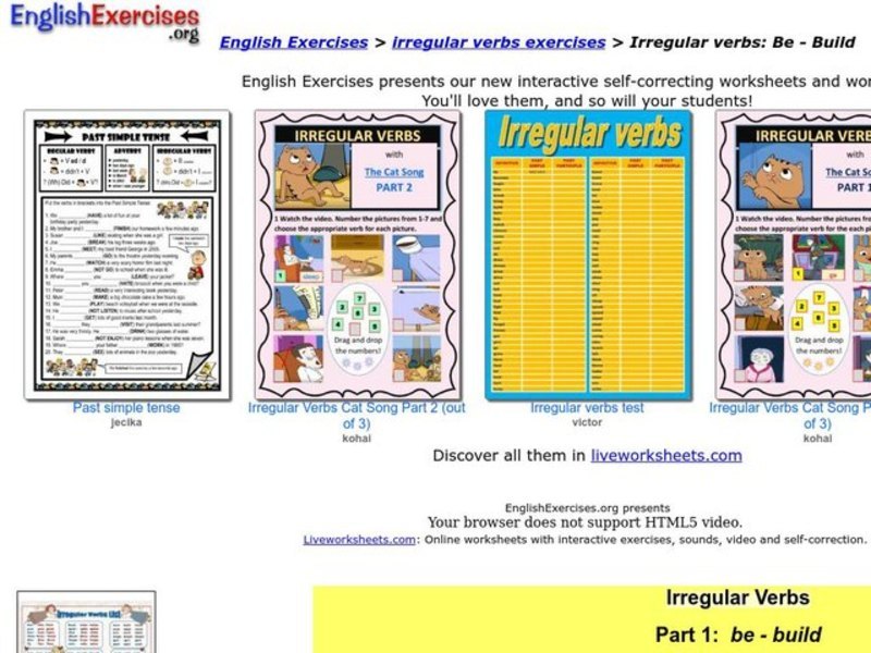 ESL: Irregular Verbs Interactive