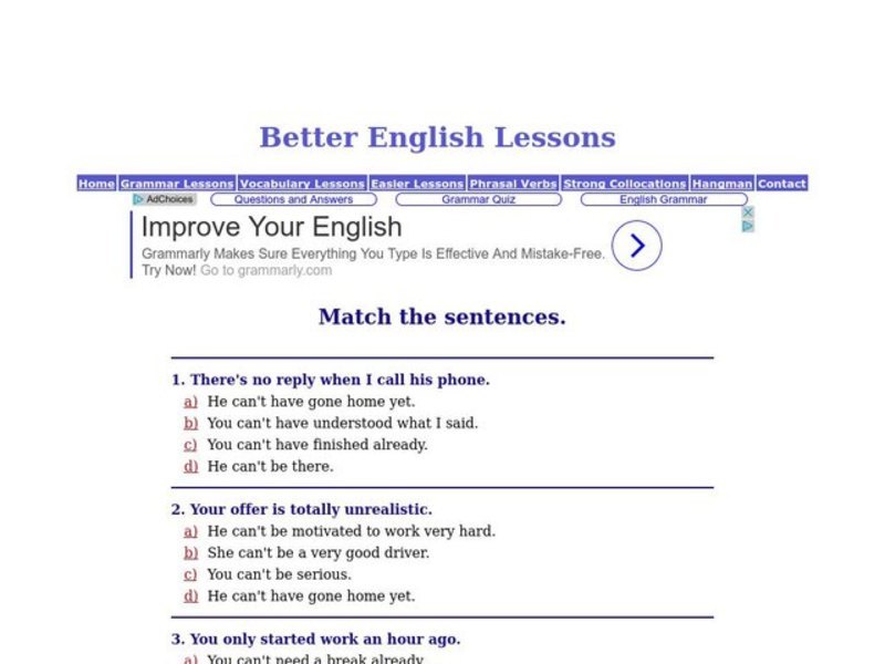 ESL: Matching Sentences Interactive