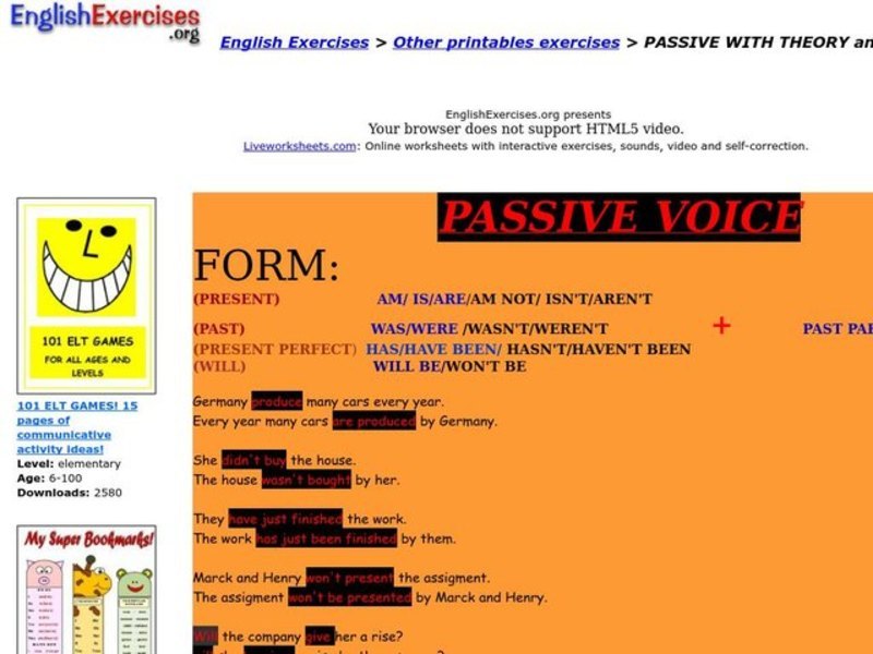 ESL: Passive Voice Interactive