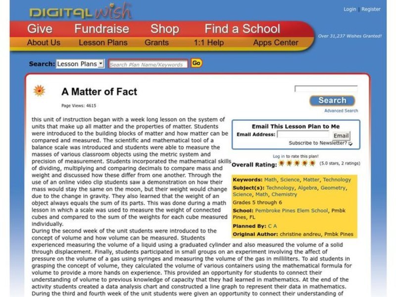 A Matter of Fact Lesson Plan