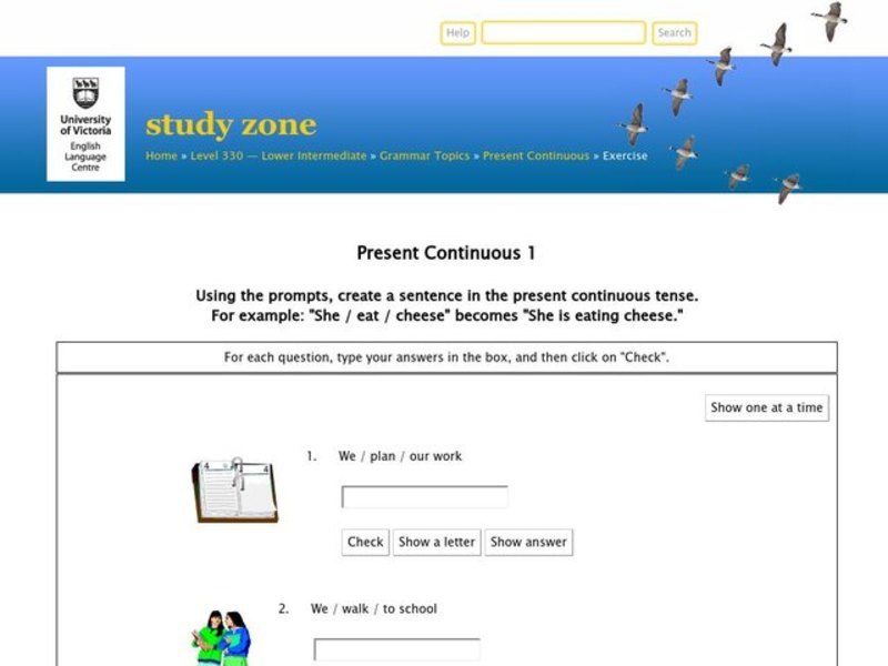 ESL: Present Continuous Tense Worksheet