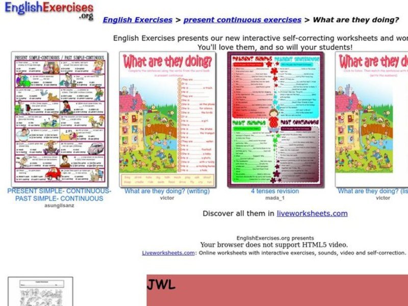 ESL: Present Continuous Interactive