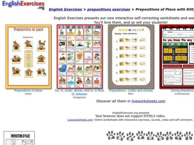 ESL: Prepositions of Place Interactive