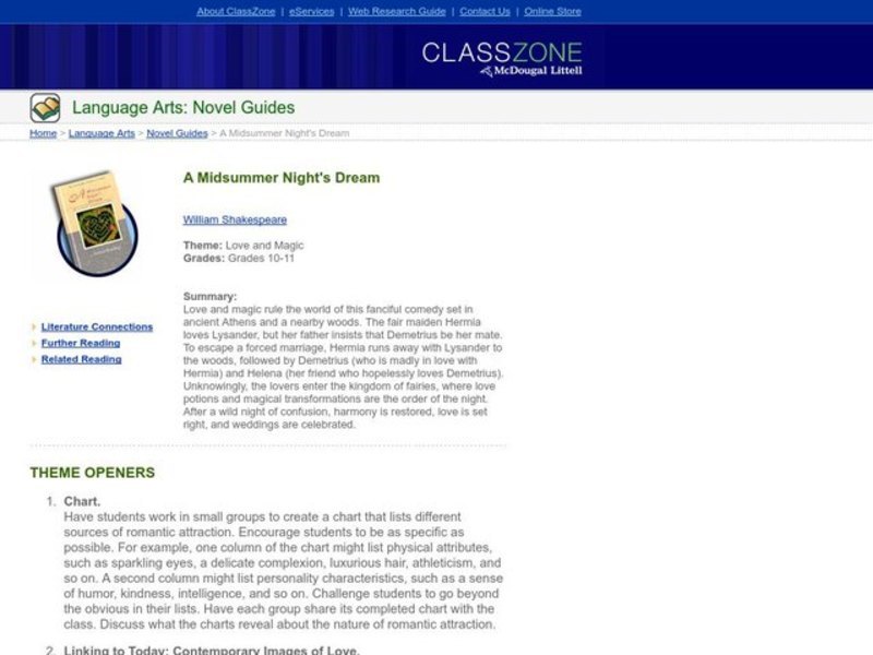 A Midsummer Night's Dream Lesson Plan