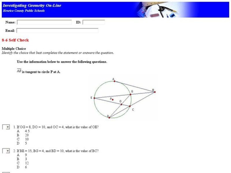 Segment Formulas Multiple Choice Interactive