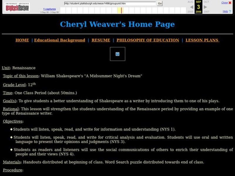 A Midsummer Night's Dream Lesson Plan