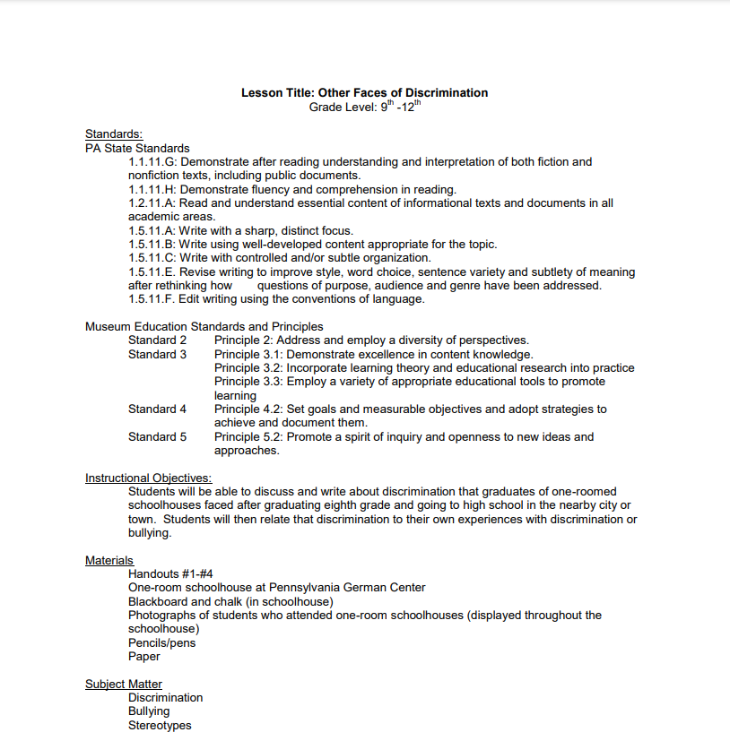 Other Faces of Discrimination Lesson Plan