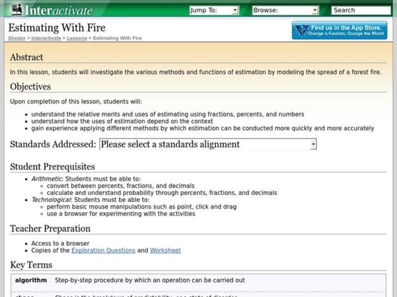 Estimating With Fire Lesson Plan