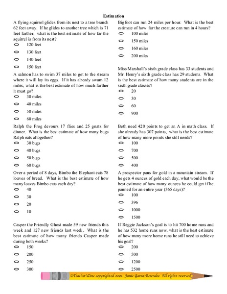 Estimation Lesson Plan