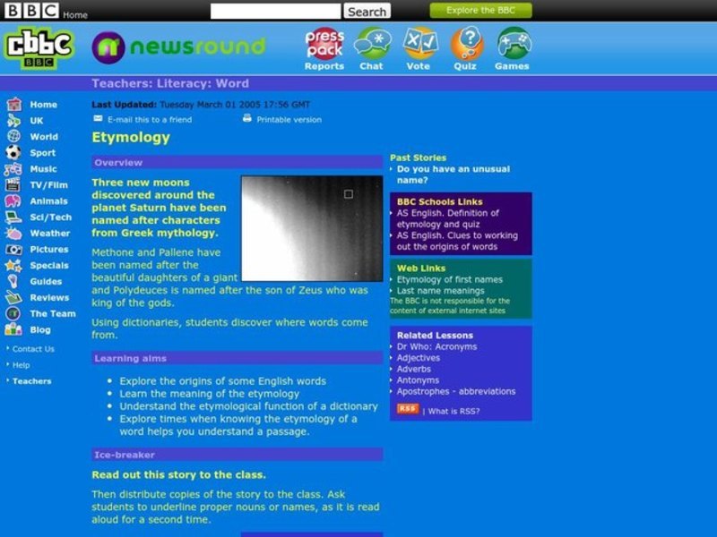 Etymology Lesson Plan