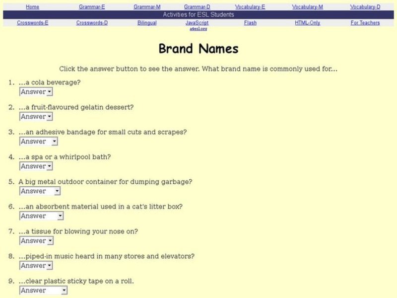 Brand Names Interactive