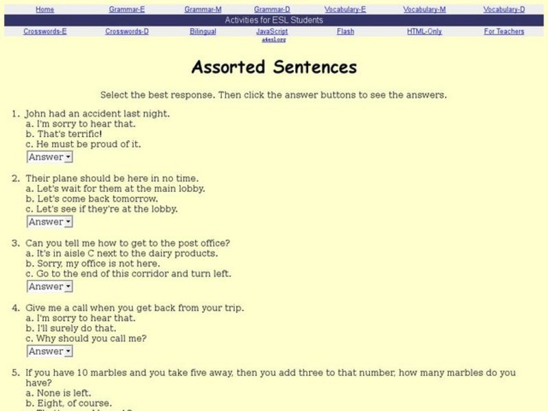 Assorted Sentences Interactive