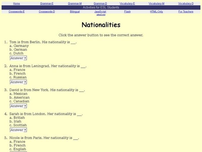 Nationalities Interactive