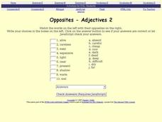 Opposites - Adjectives 2 Interactive