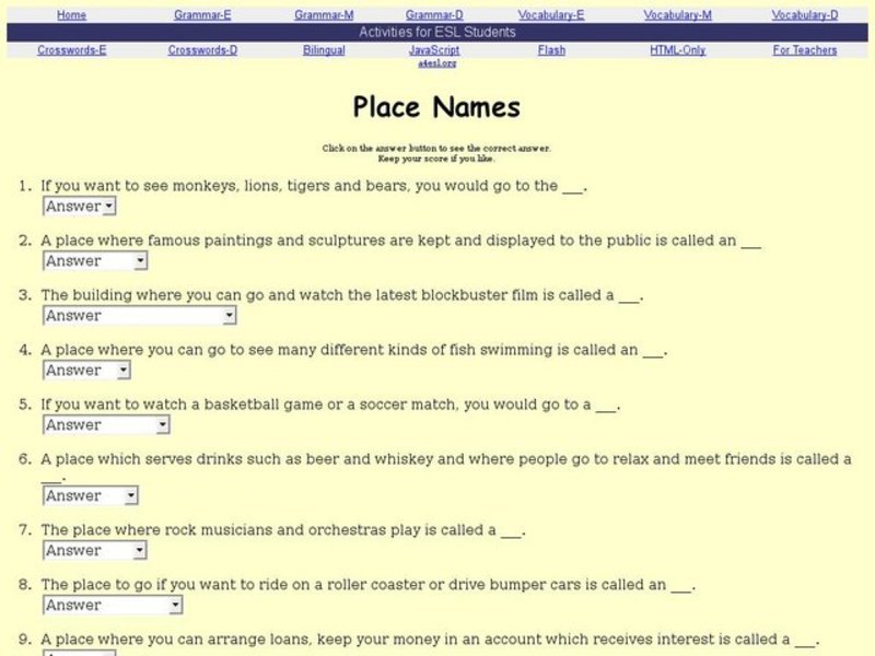 Place Names Interactive