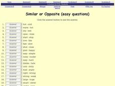 ESL: Easy Similar or Opposite Questions Interactive