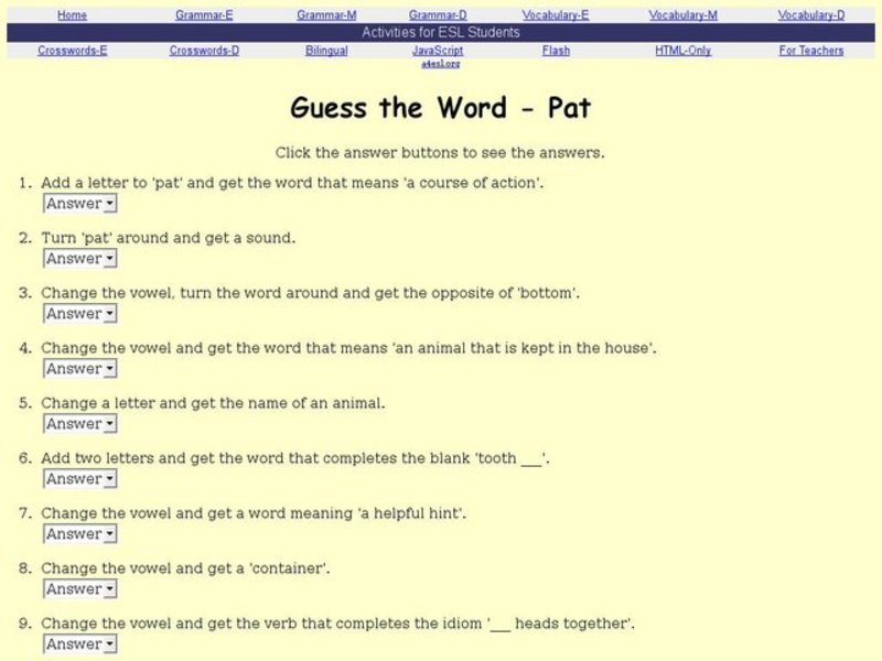 Guess the Word - Pat Interactive