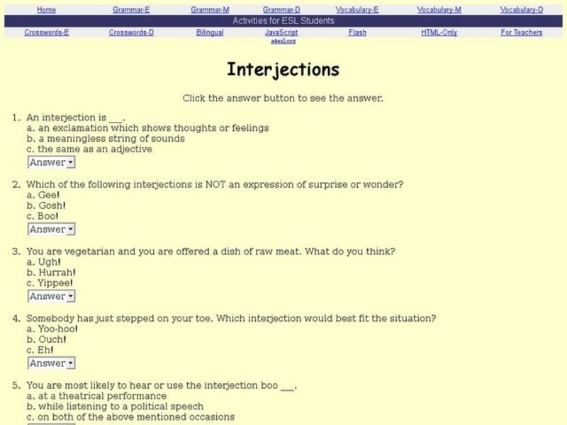 Interjections Interactive