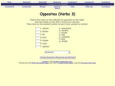 ESL Opposites- Verbs Interactive