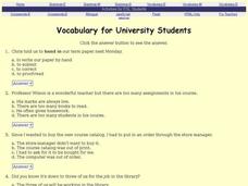 ESL: Vocabulary for University Students Interactive