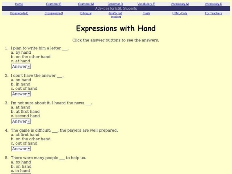 Expressions with Hand Interactive