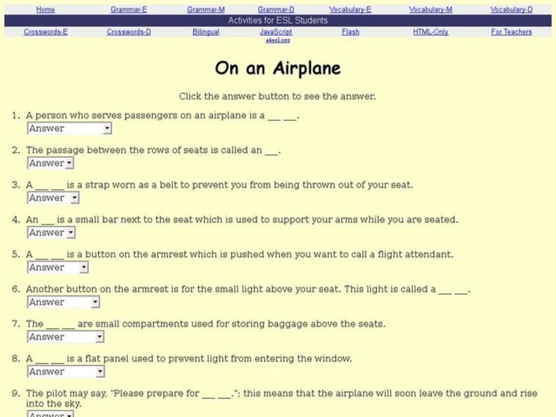 On An Airplane Assessment