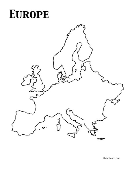 Europe Outline Map Organizer
