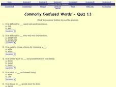 Commonly Confused Words - Quiz 13 Interactive