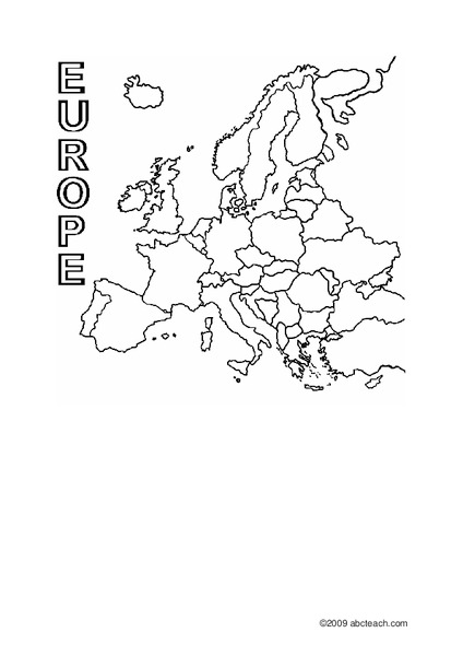 Europe Outline Map Organizer