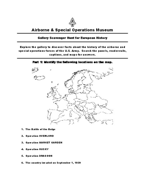 European History Worksheet