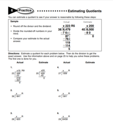 Estimating Quotients Lesson Plan