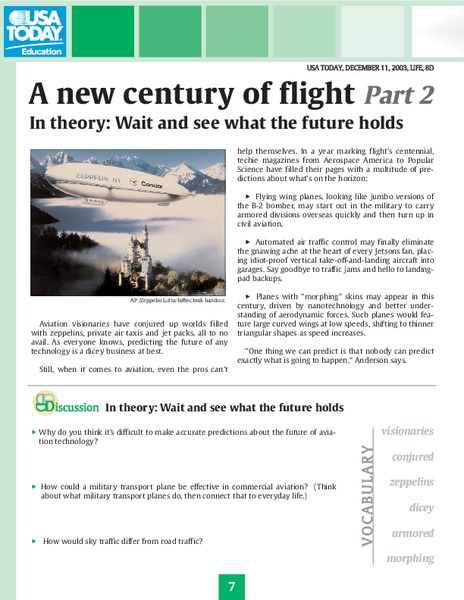 A New Century Of Flight Lesson Plan