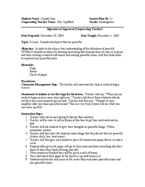 Evaluating Music Lesson Plan