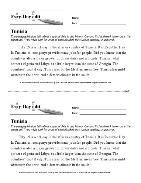 Every Day Edit - Tunisia Activity