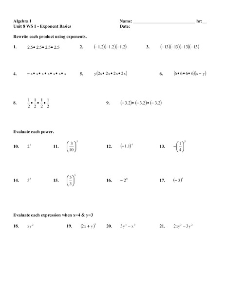 Exponent Basics Interactive