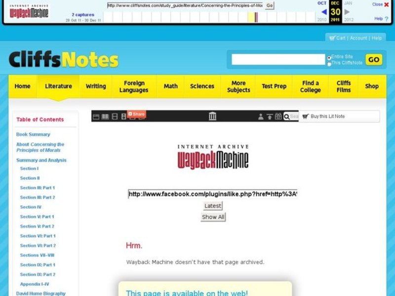 Concerning the Principles of Morals Quiz Interactive
