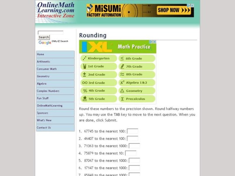 Rounding: up to the 1000s Interactive