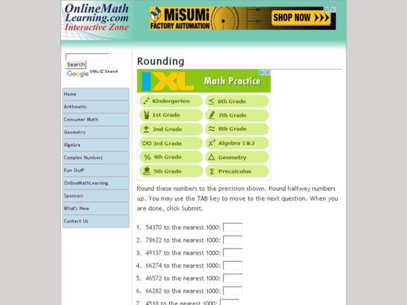 Rounding - nearest 1000 Interactive