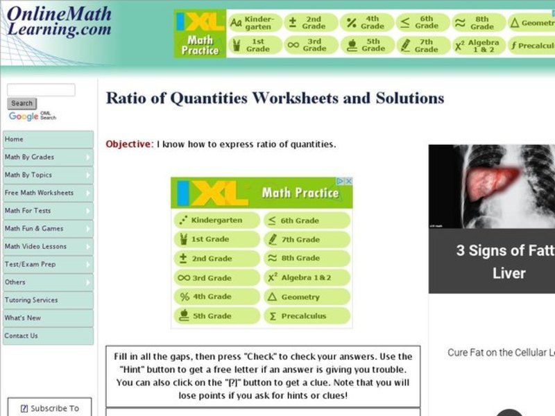Ratio Worksheets Interactive