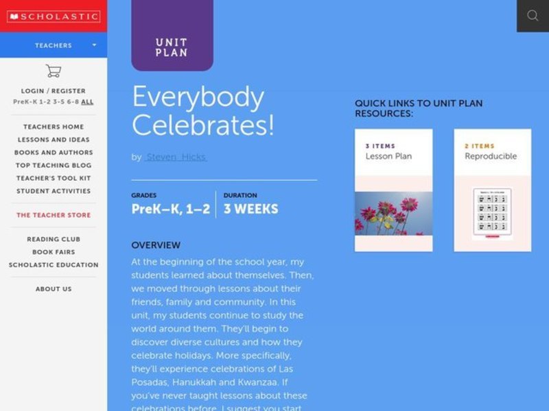 Everybody Celebrates Lesson Plan