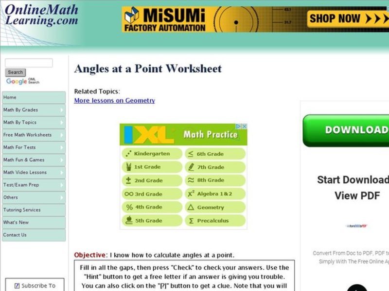Angles at a Point Interactive