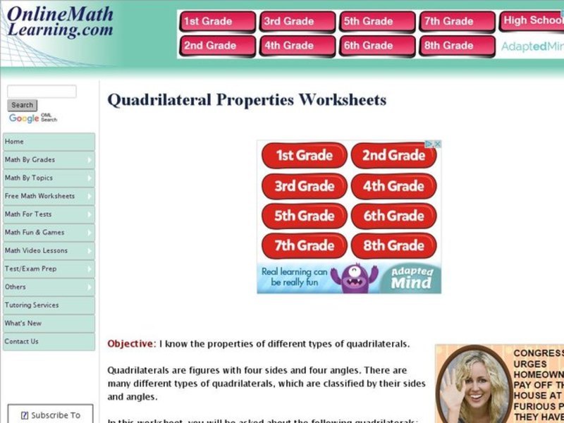 Quadrilateral Properties Interactive