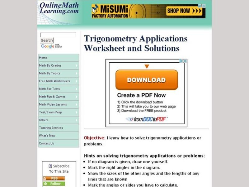 Trigonometry Applications Interactive