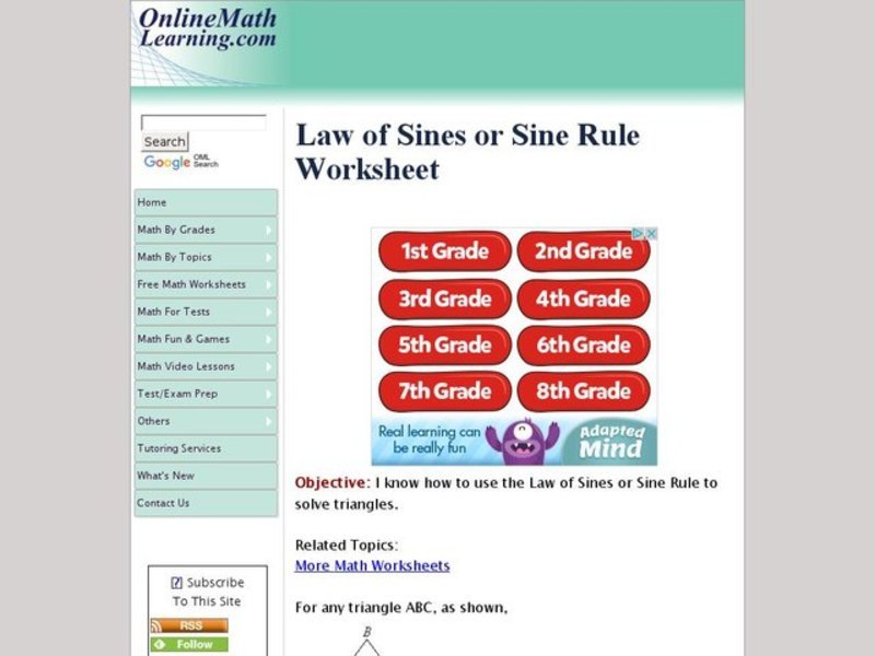 Law of Sines or Sine Rule Interactive