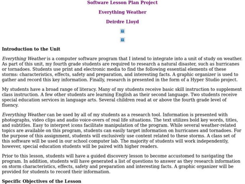 Everything Weather Lesson Plan