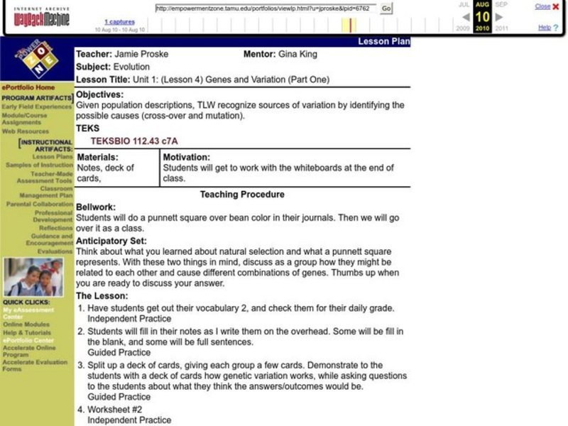 Evolution Lesson Plan