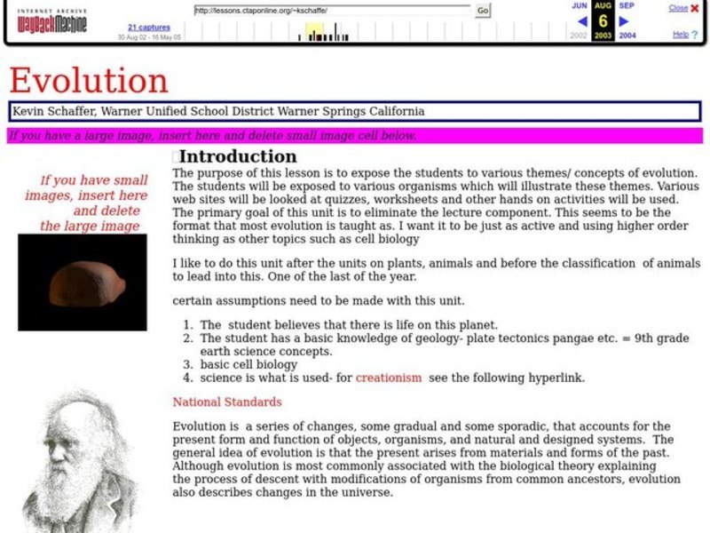 Evolution   Lesson Plan