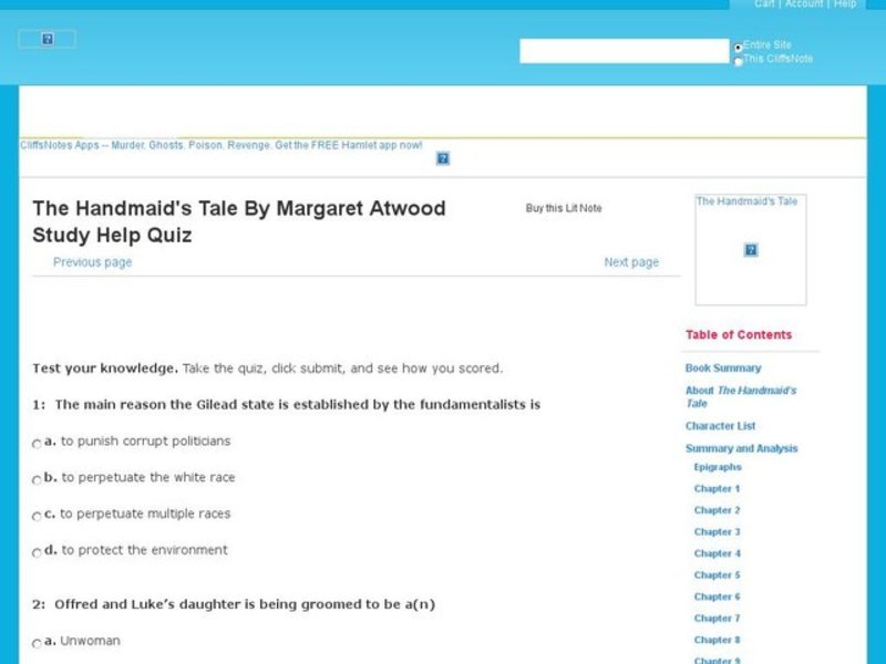 The Handmaid's Tale Quiz Interactive