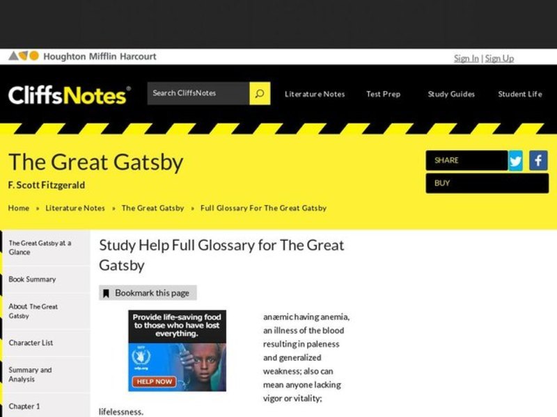 The Great Gatsby - Study Help Interactive