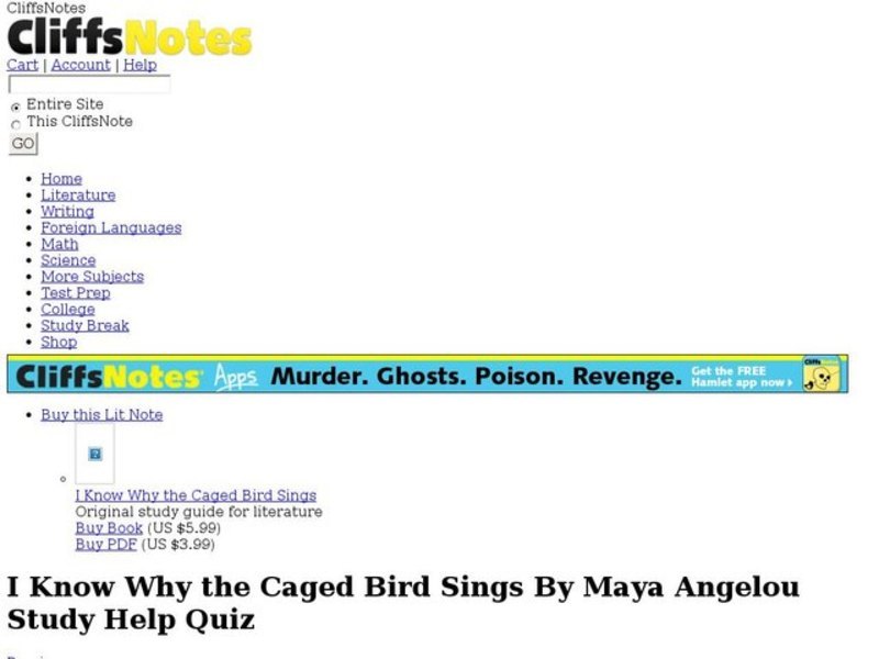 I know Why the Caged Bird Sings Quiz Interactive